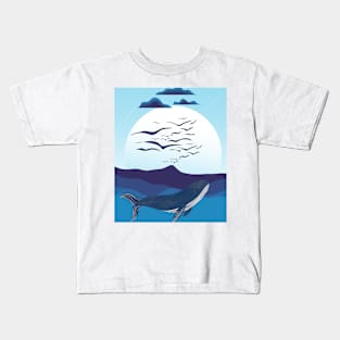 Whale In The Ocean Kids T-Shirt